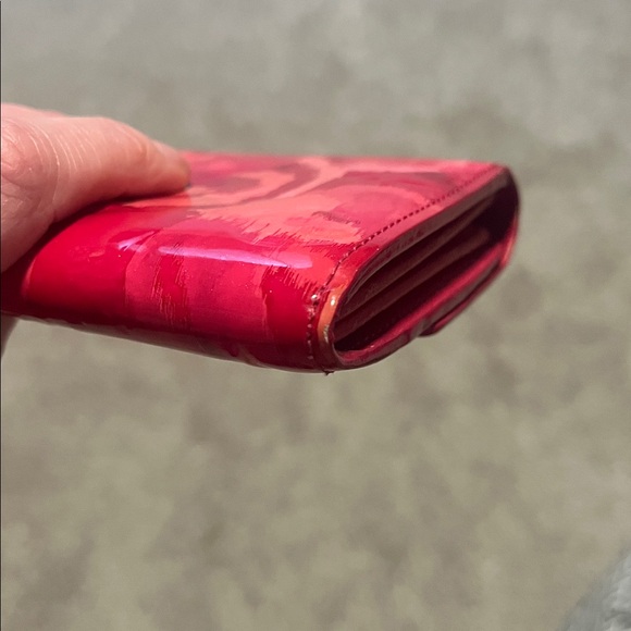 Louis Vuitton Red Floral Vernis Wallet